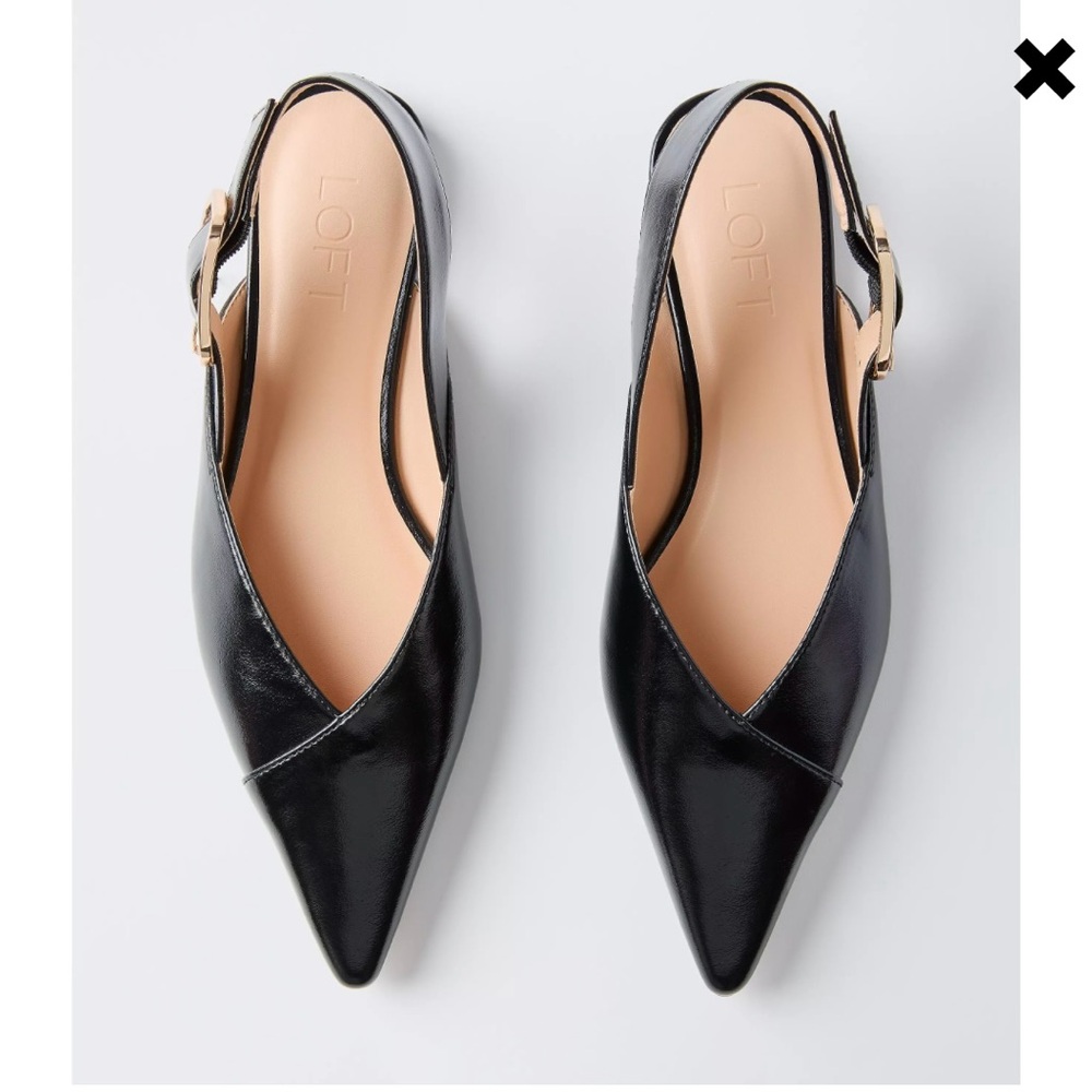 LOFT Black Modern Slingback flats size 10